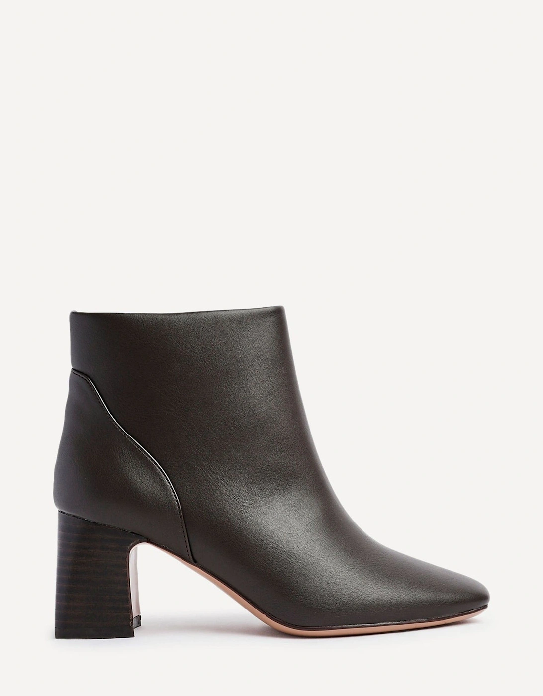 Cove Brown Faux Leather Soft Square Toe Block Heel Ankle Boot, 2 of 1