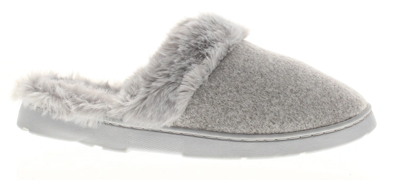 Womens Slippers Decca Slip On Mule Flat Grey UK Size