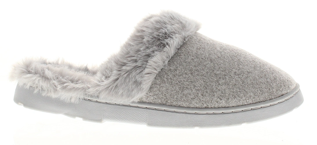 Womens Slippers Decca Slip On Mule Flat Grey UK Size