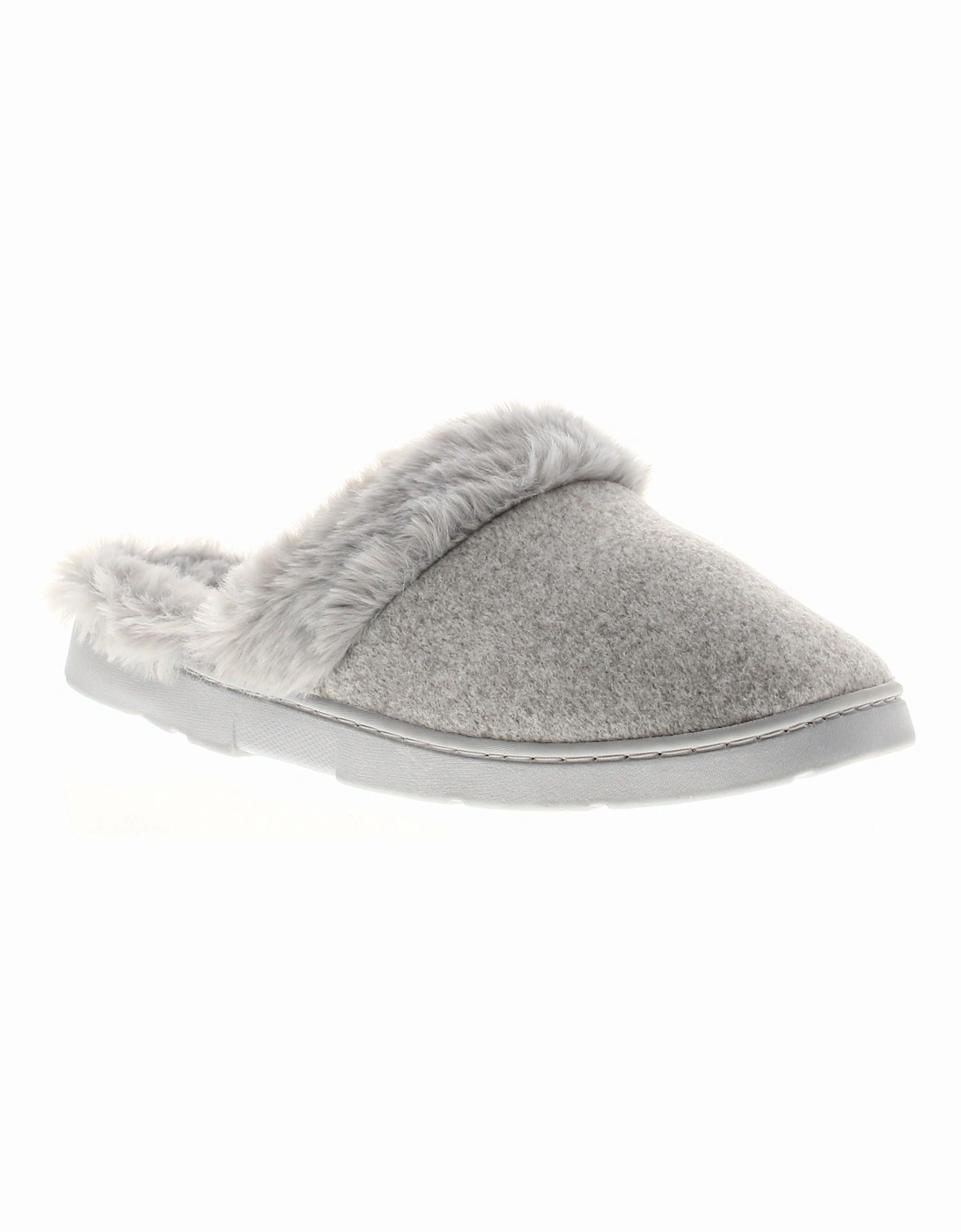 Womens Slippers Decca Slip On Mule Flat Grey UK Size, 6 of 5