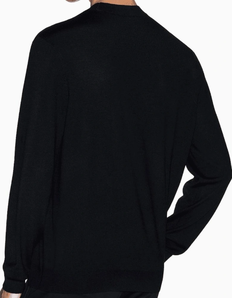 Rubber Logo Black Knitwear Sweater