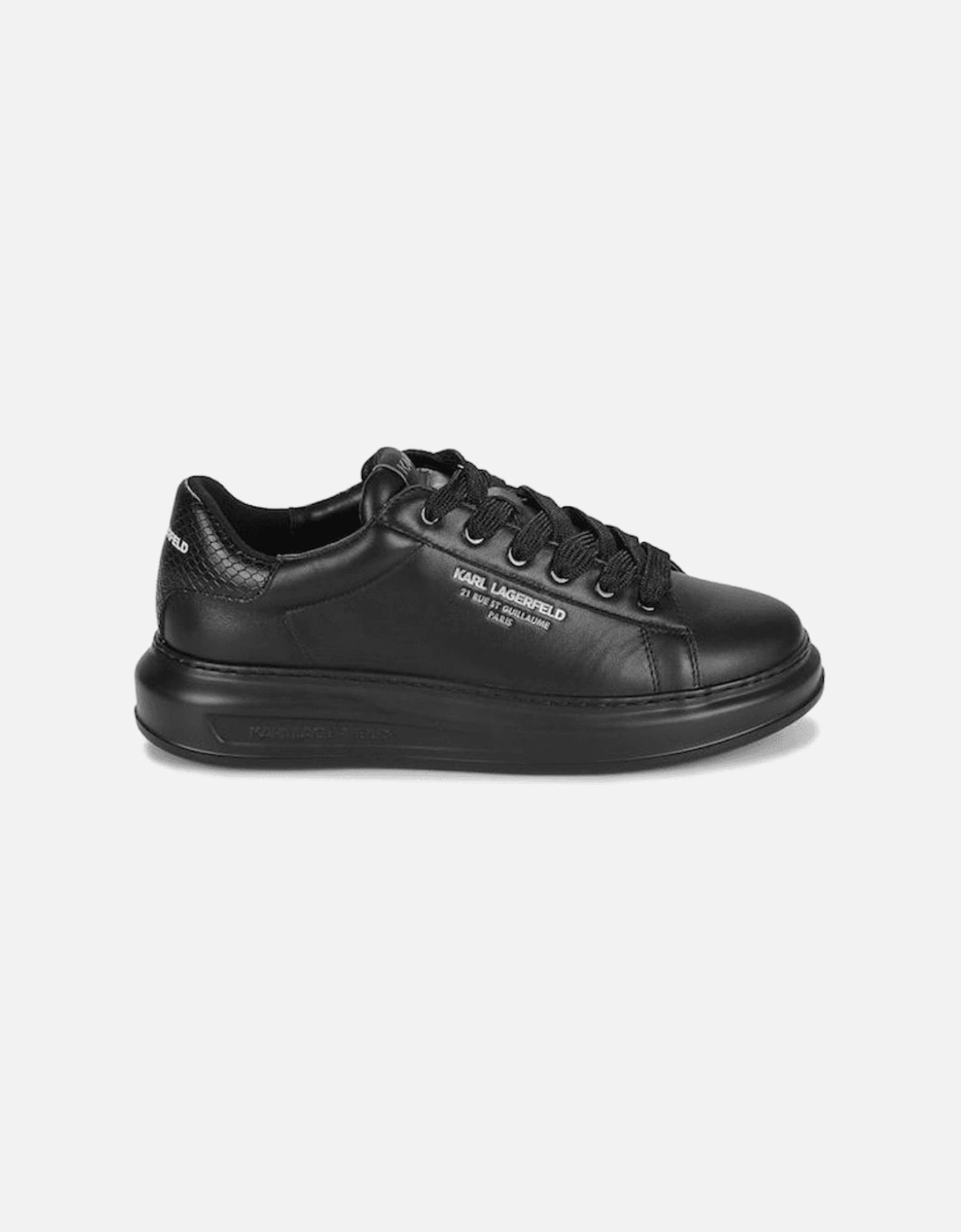 Python Tab Leather Black Sneaker Trainer, 7 of 6