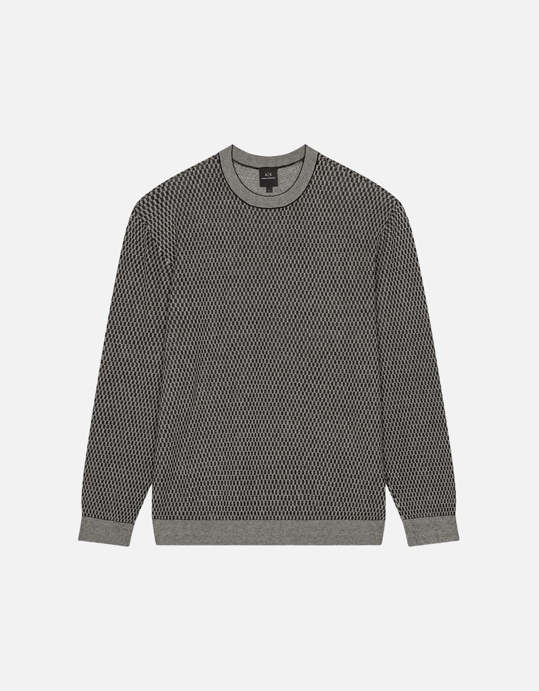 Navy/Brown Pattern Knitwear Jumper, 4 of 3