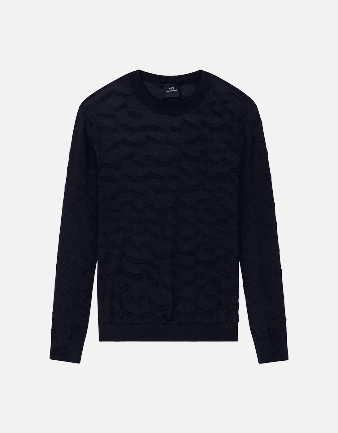 Wave Texture Navy Knitwear Sweater, 4 of 3