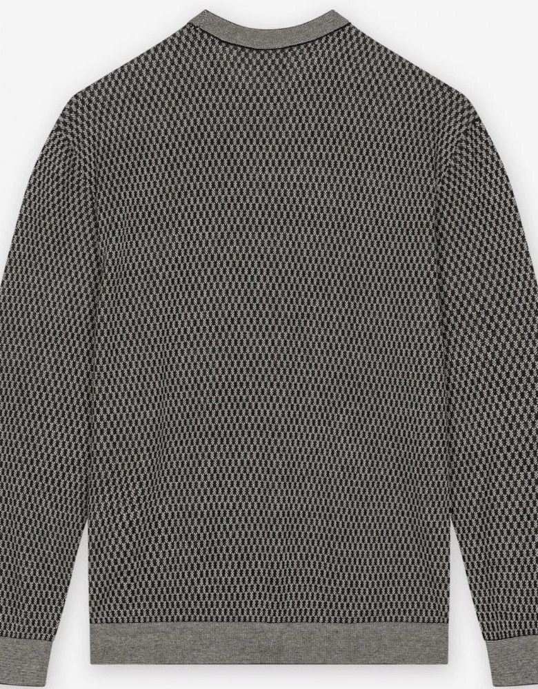 Navy/Brown Pattern Knitwear Jumper