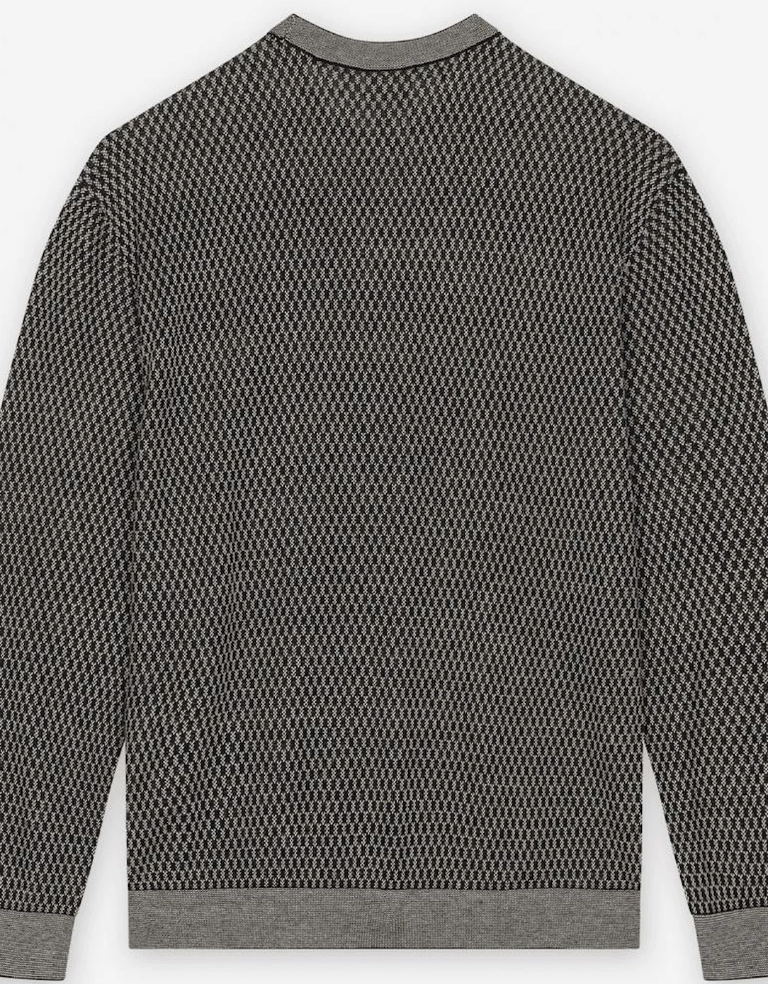 Navy/Brown Pattern Knitwear Jumper