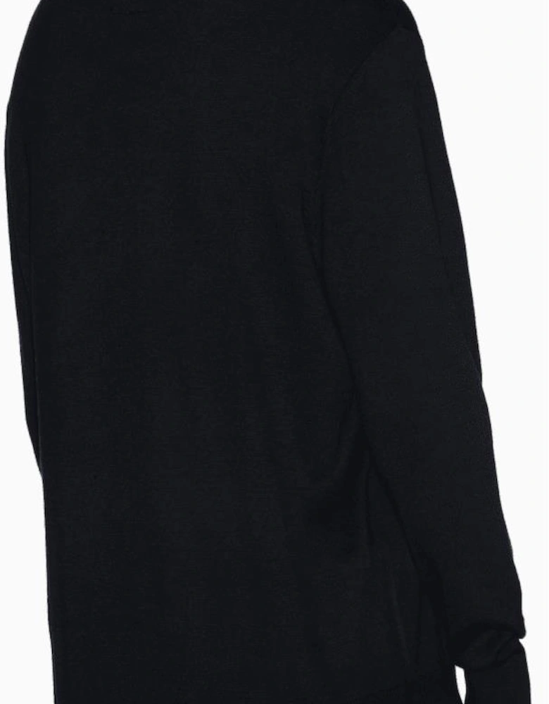 Embroidered Logo Fine Knit Black Knitwear Jumper
