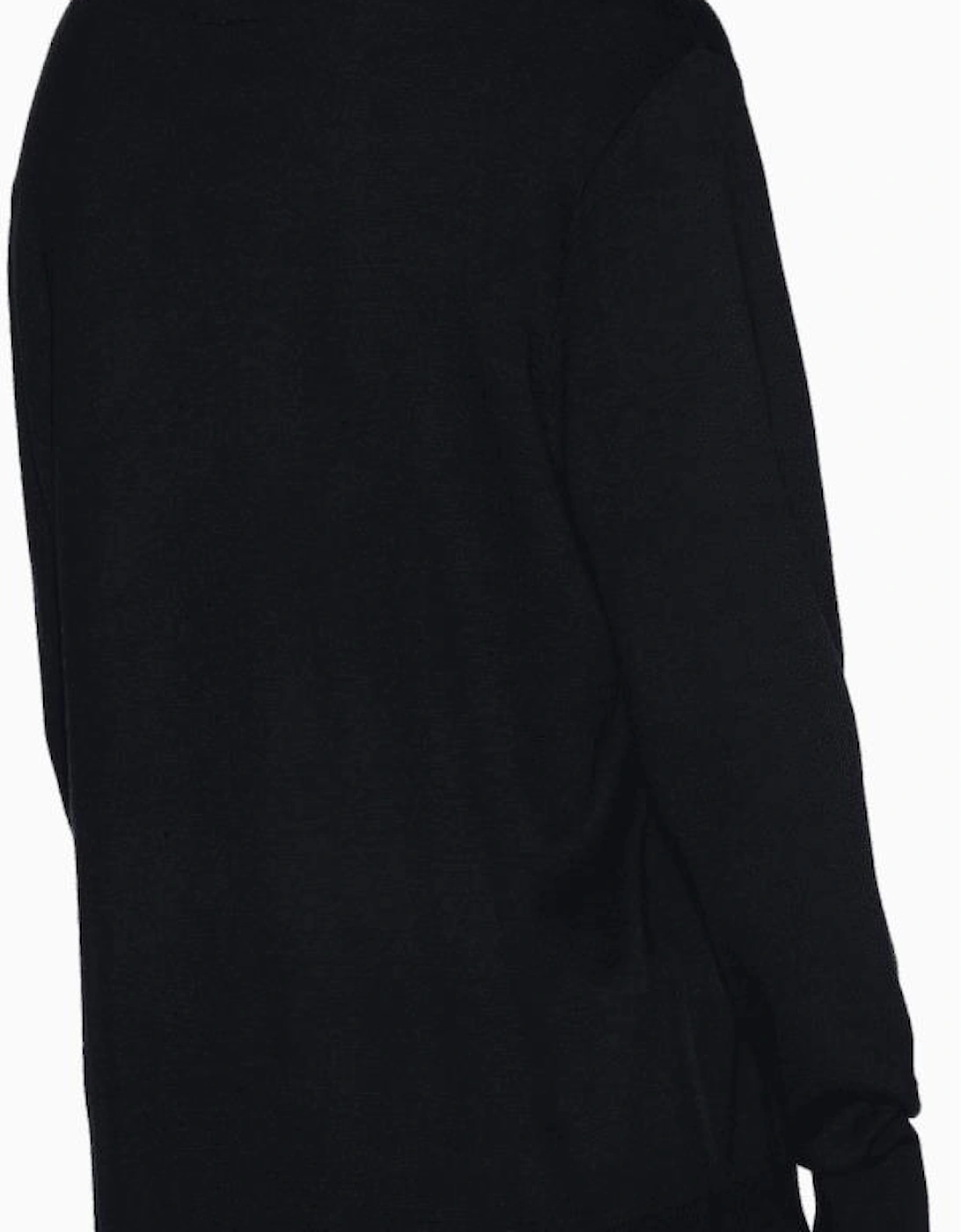 Embroidered Logo Fine Knit Black Knitwear Jumper