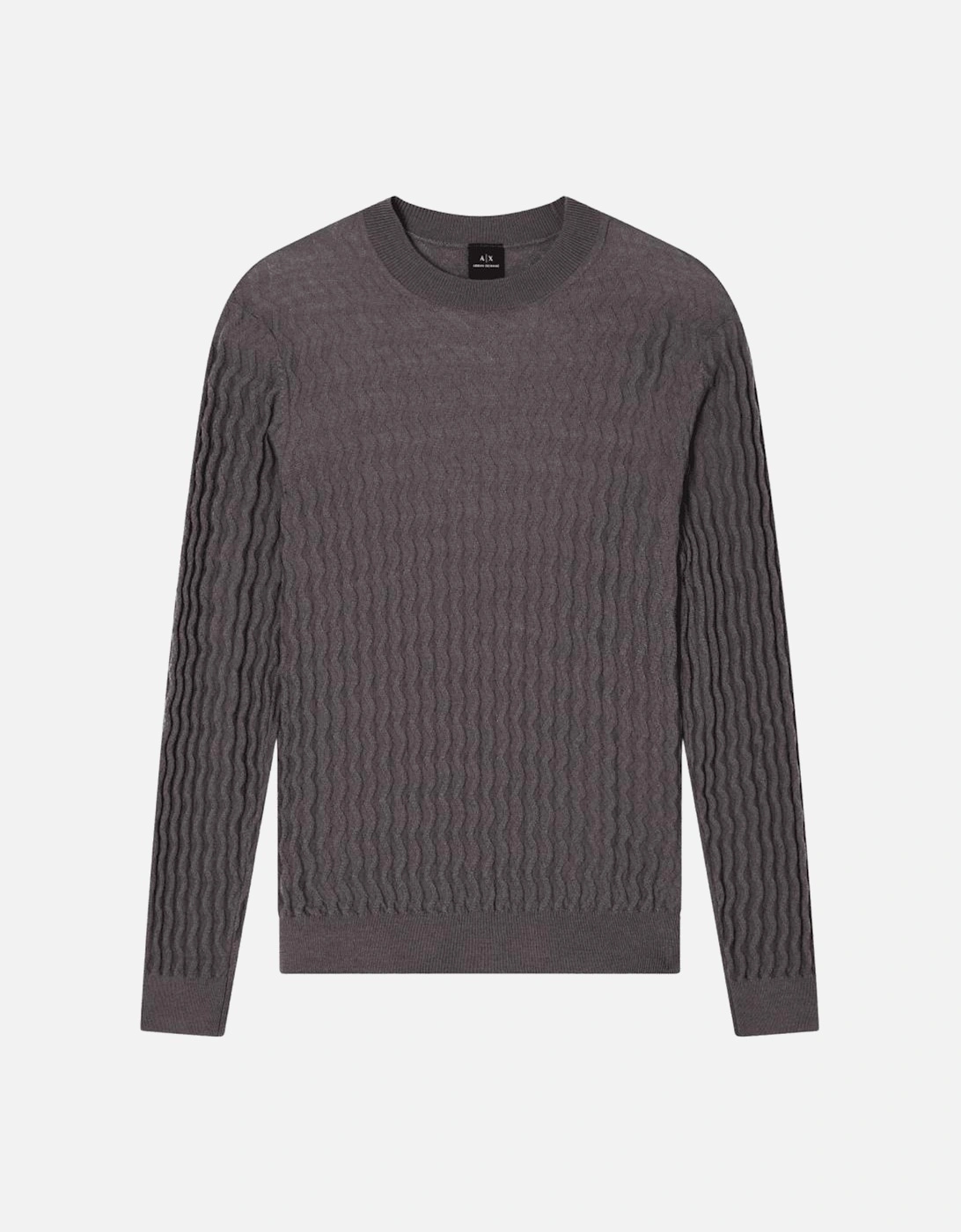 Wave Texture Grey/Brown Knitwear Sweater, 4 of 3