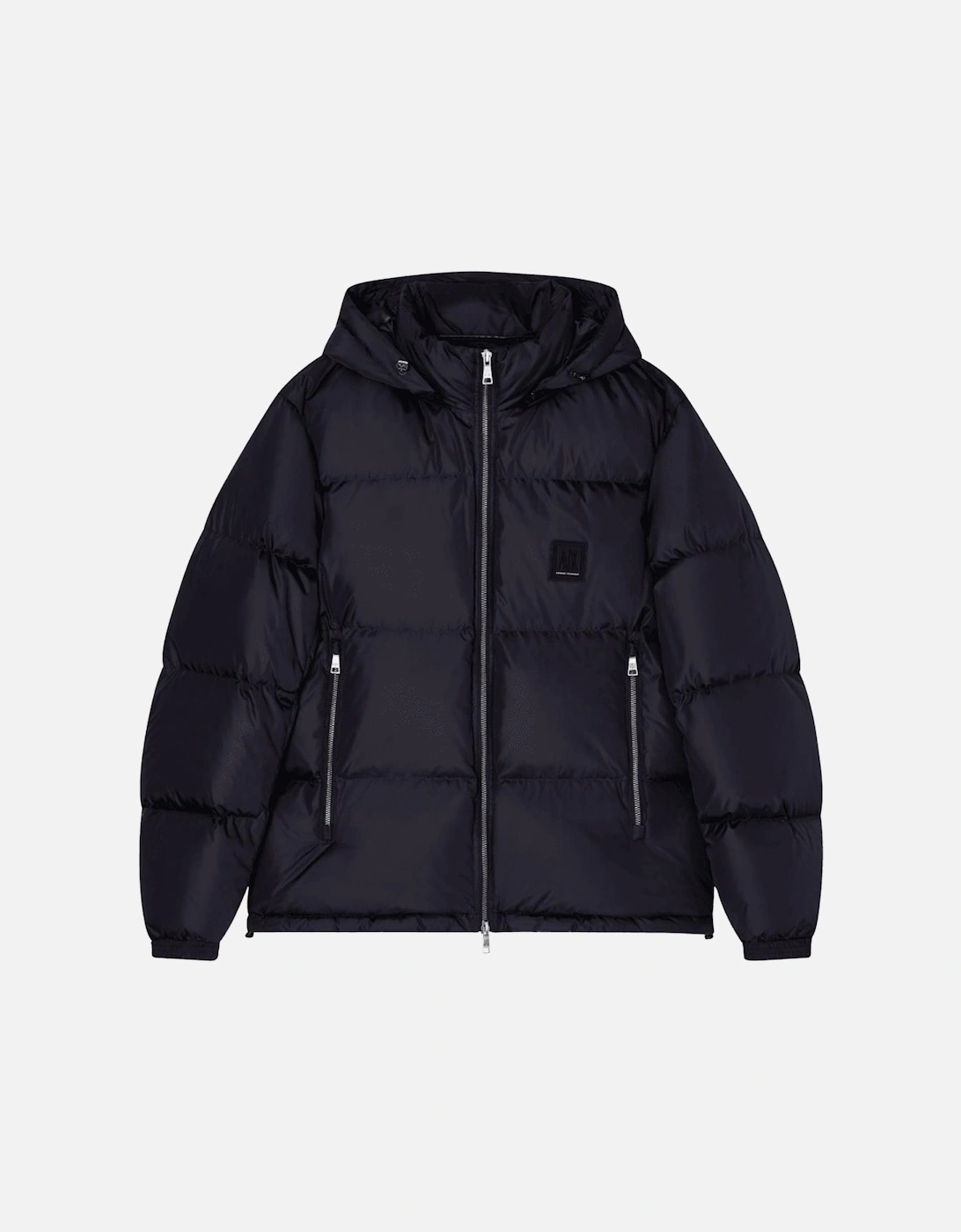 Armani Exchange Men's Nylon Black Hooded Puffer Jacket - Size: Regular/34