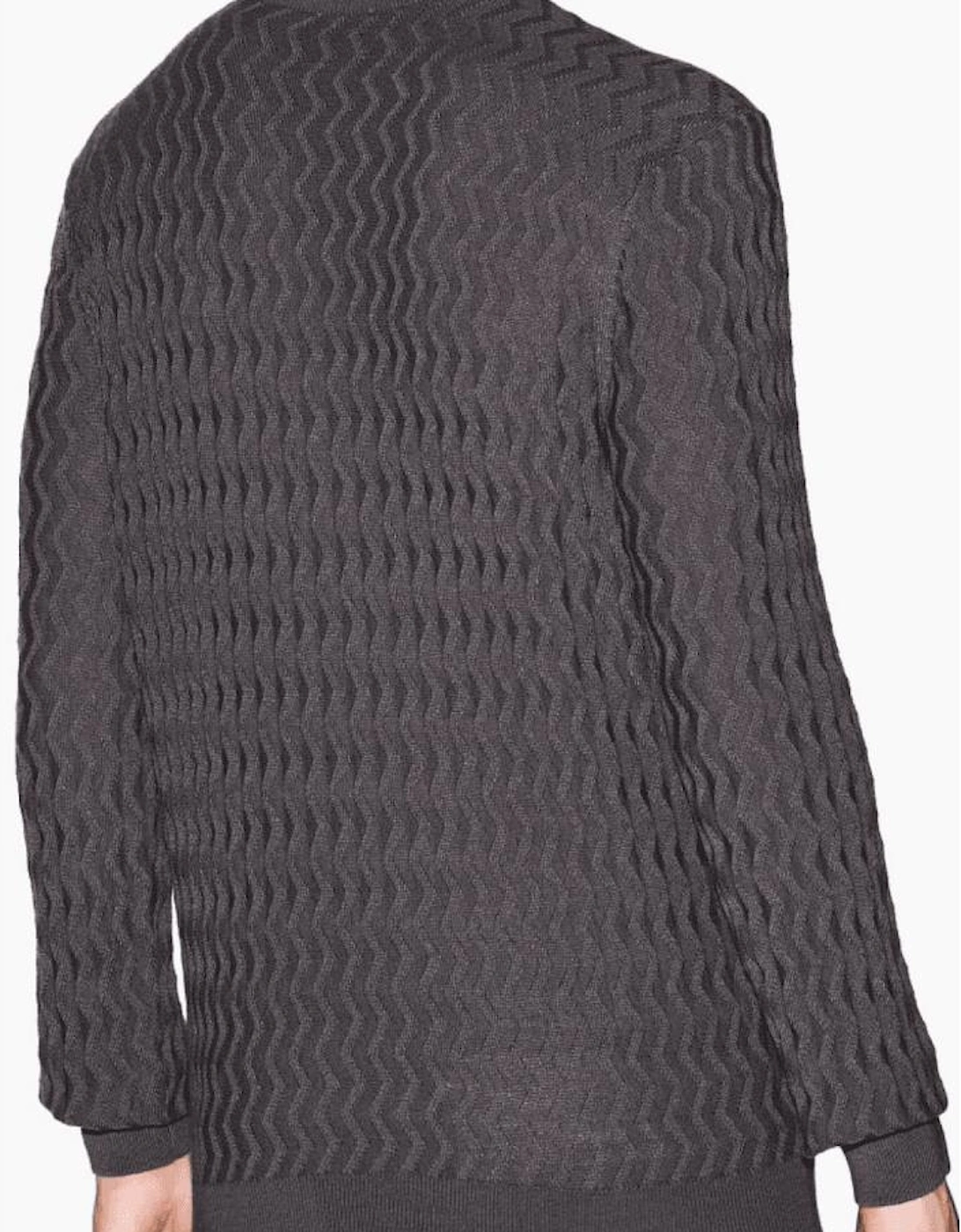 Wave Texture Grey/Brown Knitwear Sweater