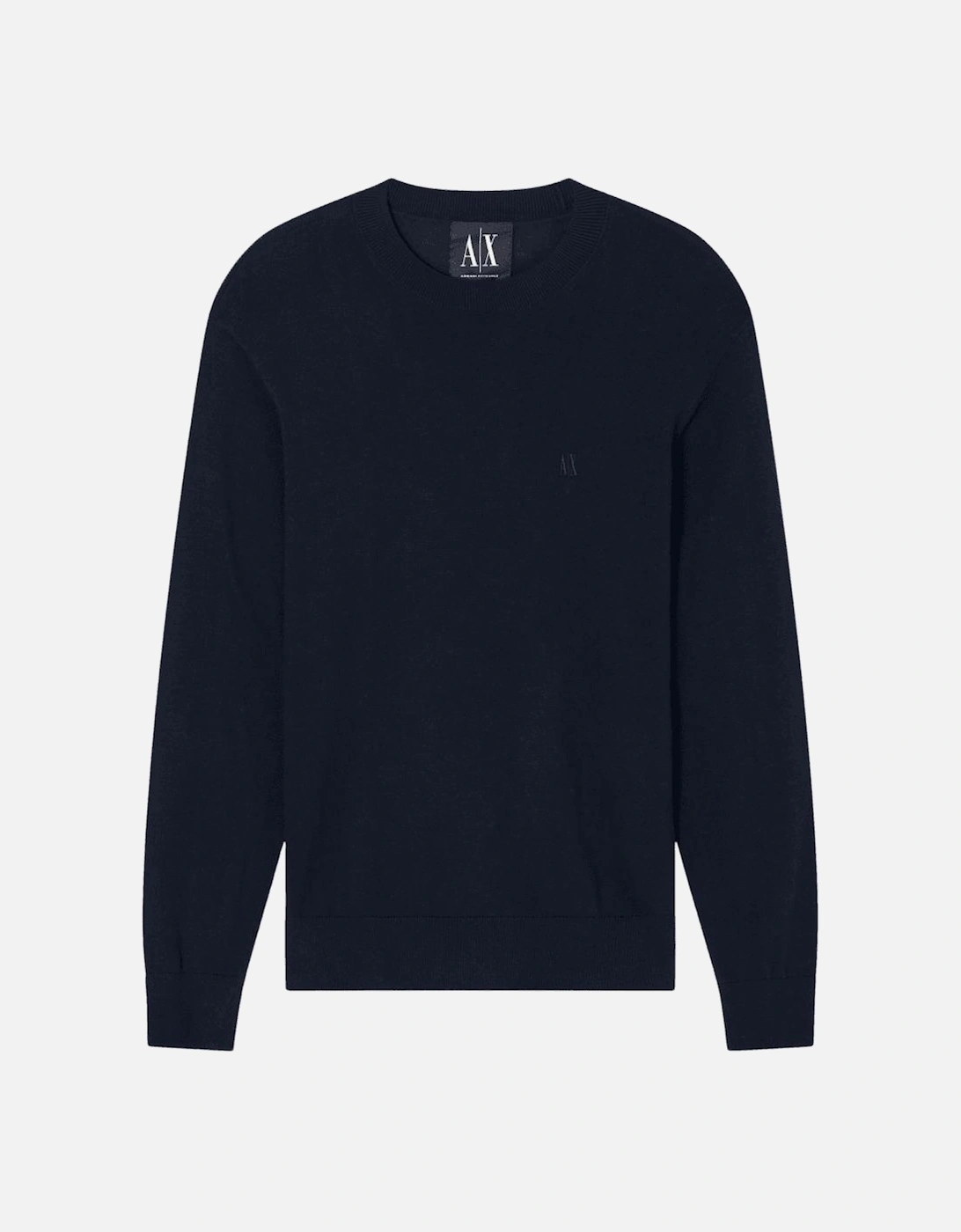 Embroidered Logo Fine Knit Navy Knitwear Jumper, 4 of 3
