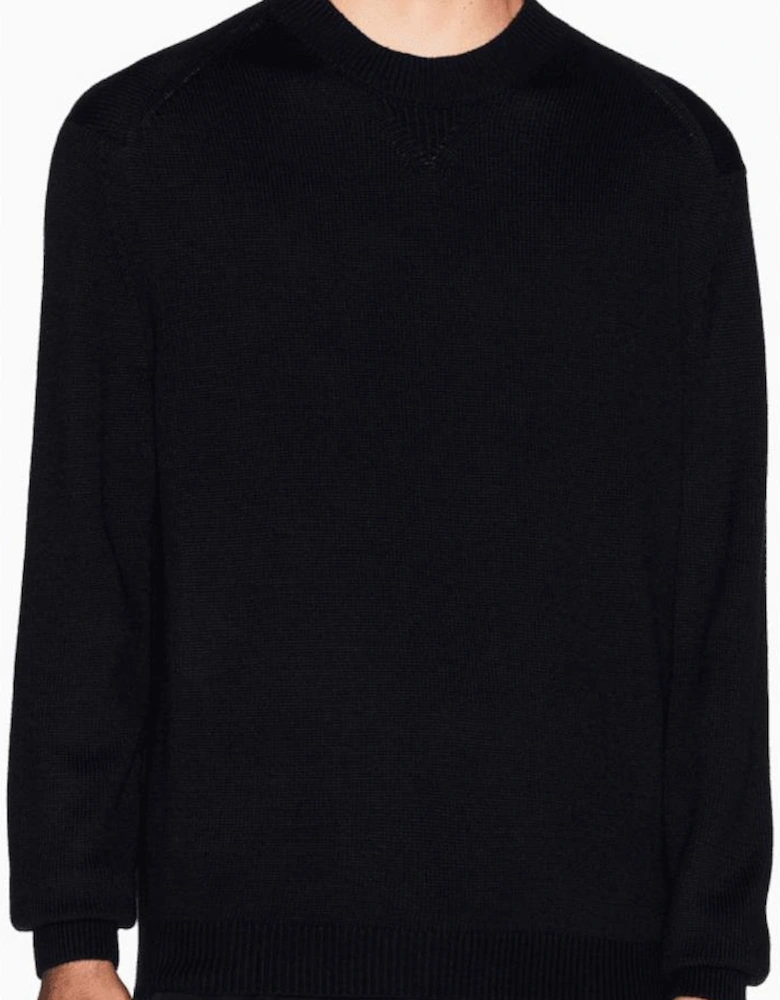 Ribbed Knit Black Knitwear Jumper