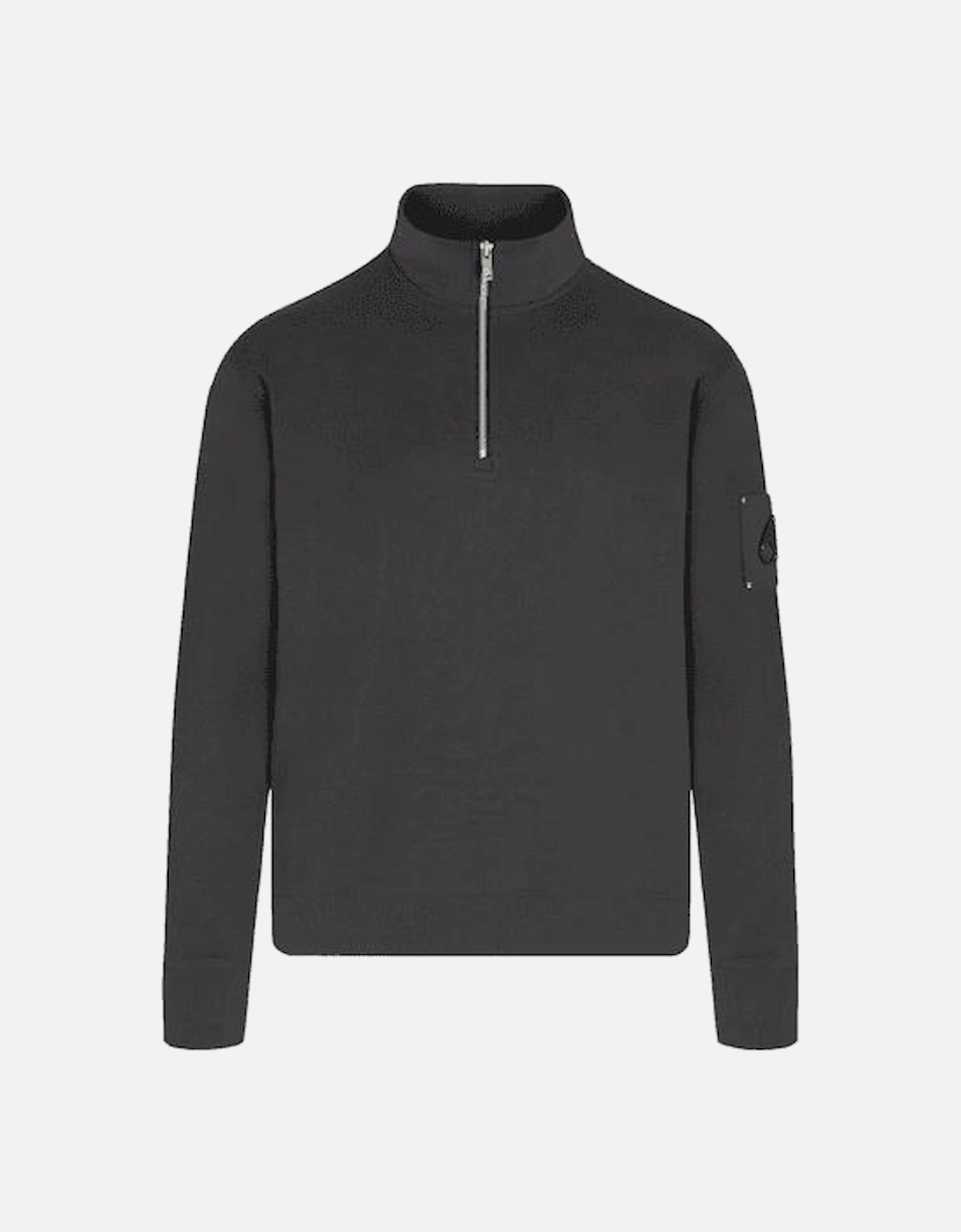 Hartsfield Quarter Zip Pullover Black Sweatshirt, 4 of 3