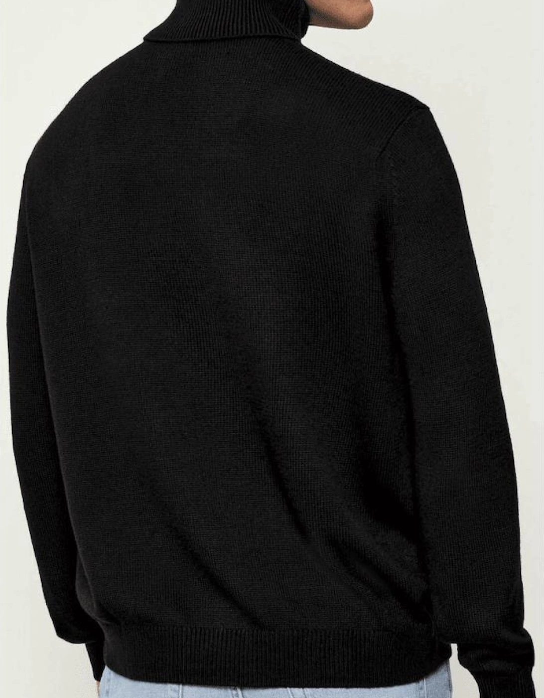 Ribbed Knit Turtle Neck Black Knitwear Jumper