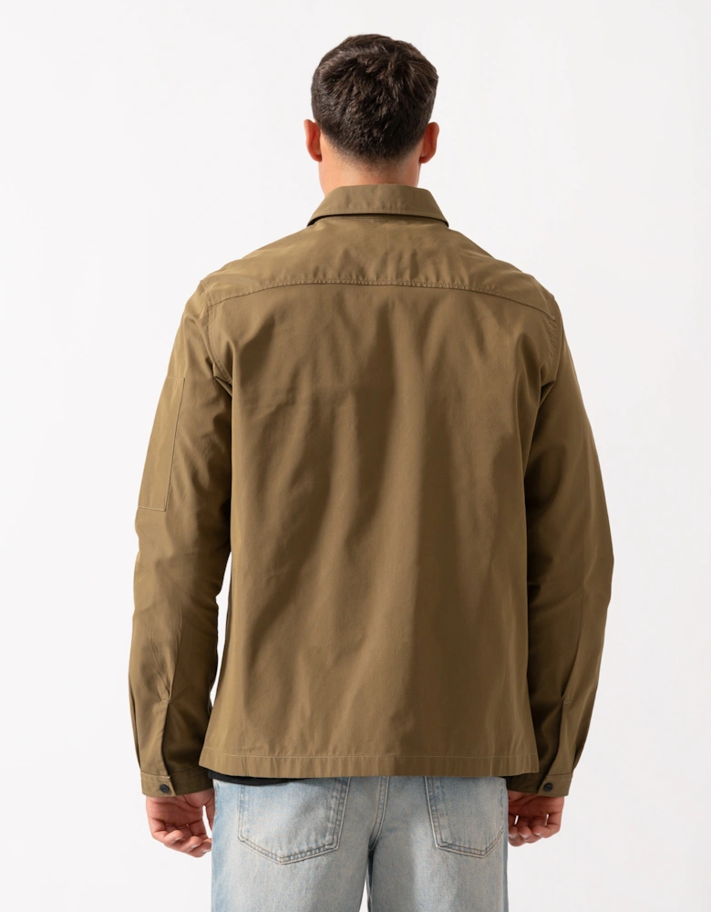 HUGO Emmond Mens Zip Overshirt - Open Green 355