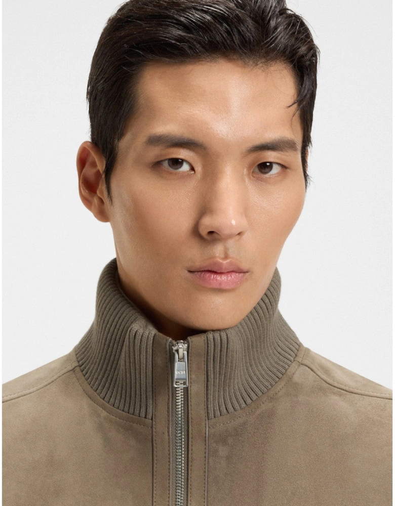 BOSS Black H-Maparo Leather Jacket 245 Open Brown