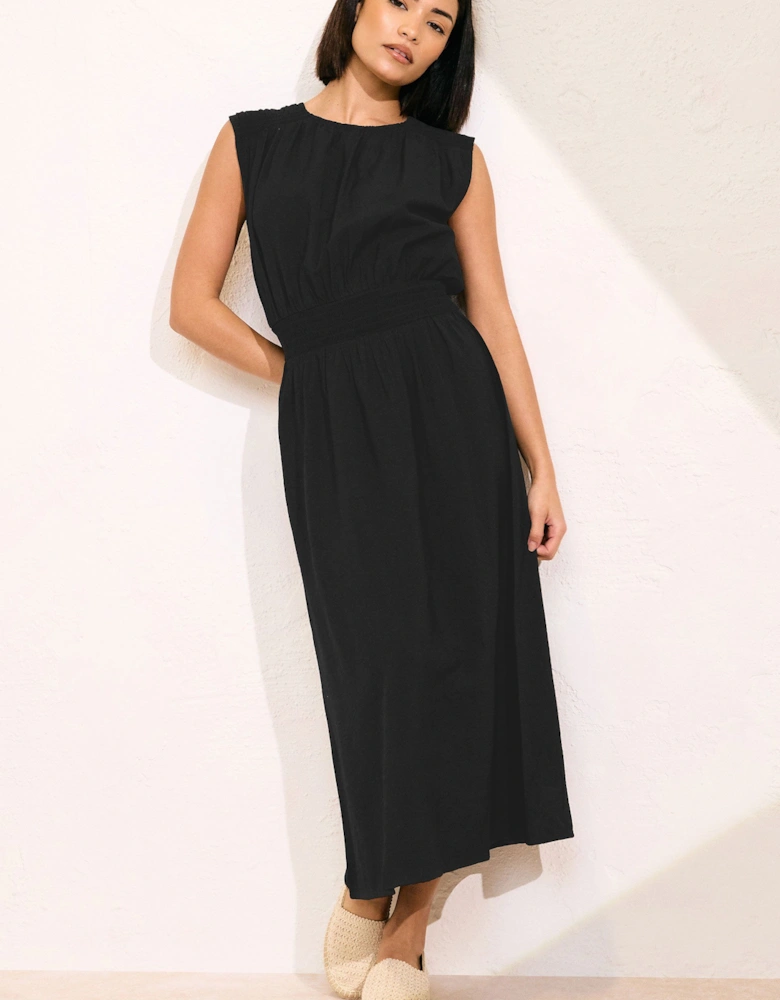 Petite Shirred Waist Midaxi Dress