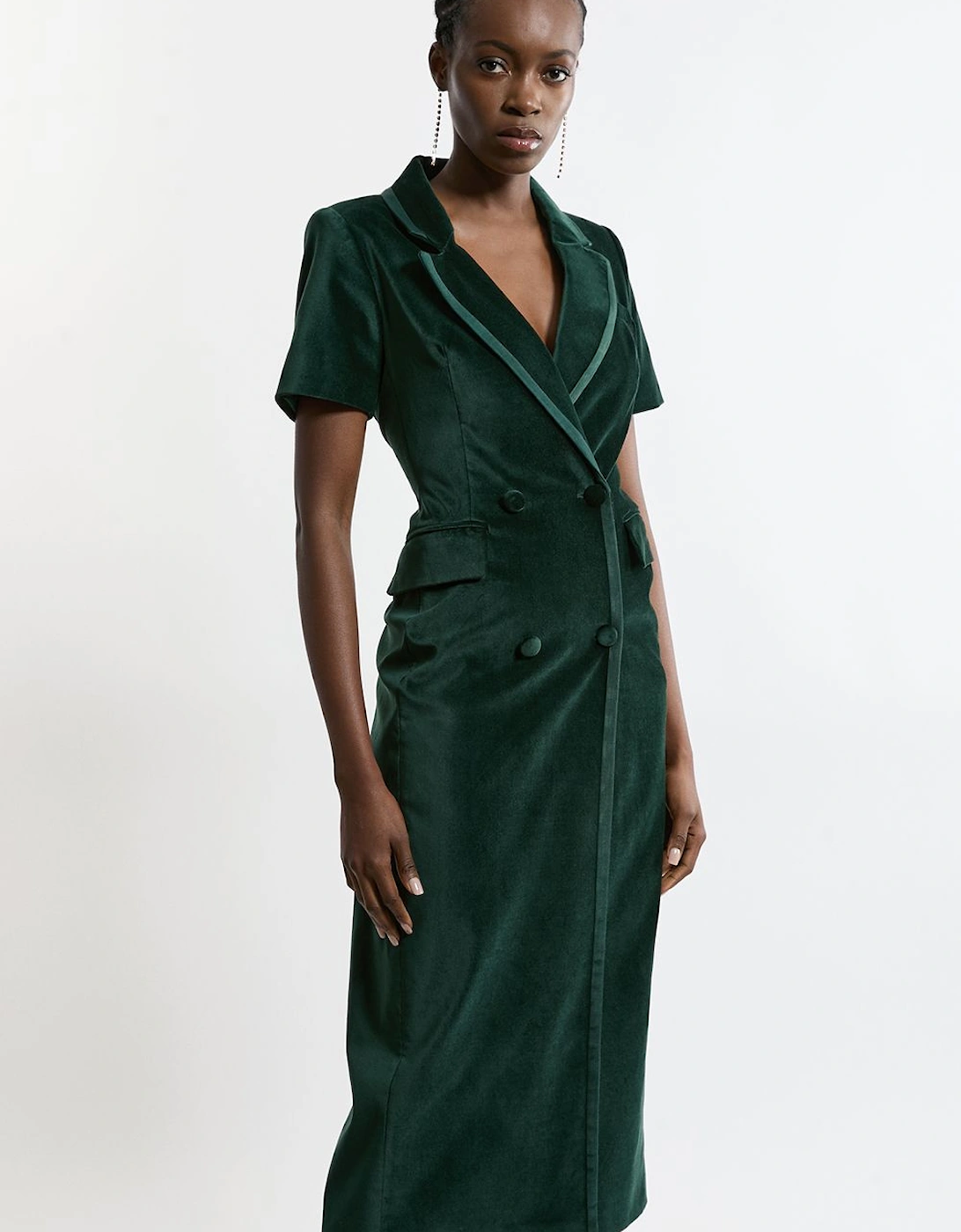 Velvet Groisgrain Double Breasted Blazer Dress, 2 of 1