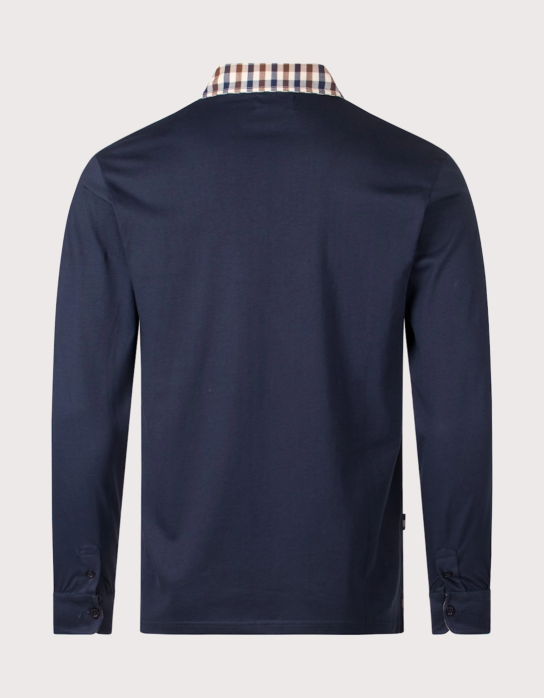 Club Check Collar Long Sleeve Polo Shirt