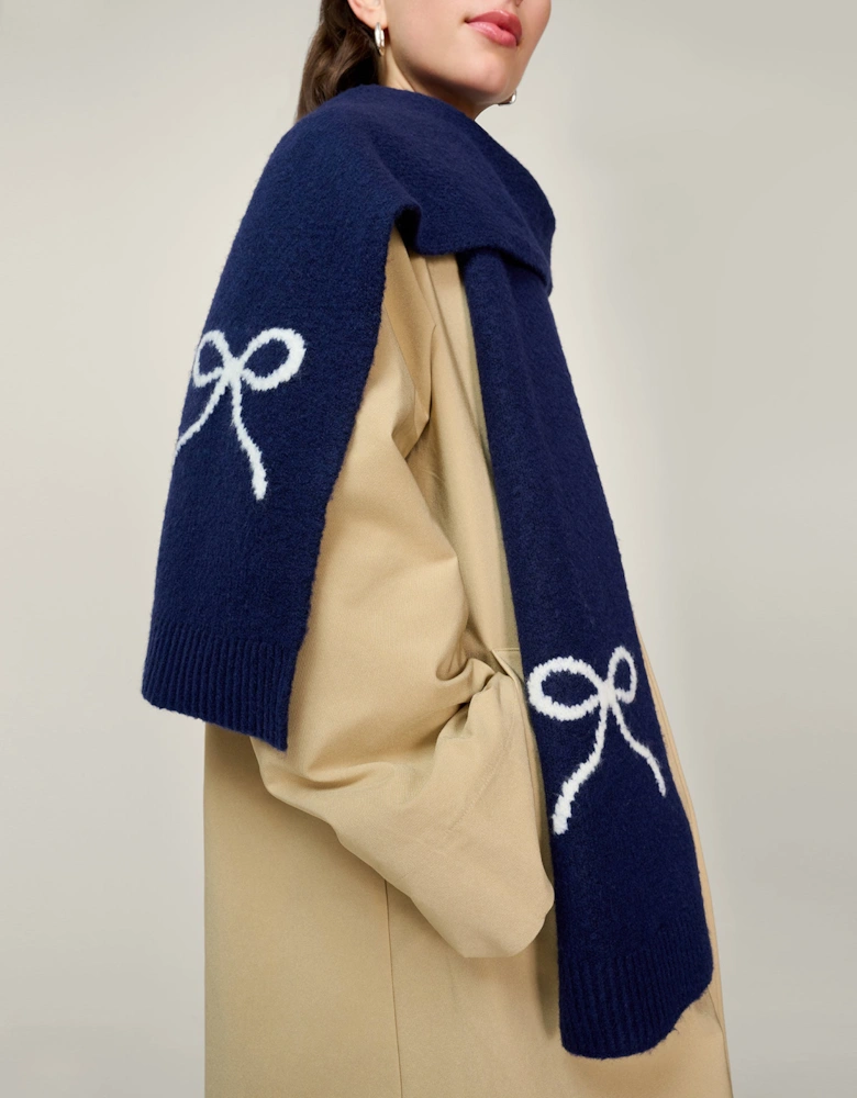 Molly Bow Scarf in Navy