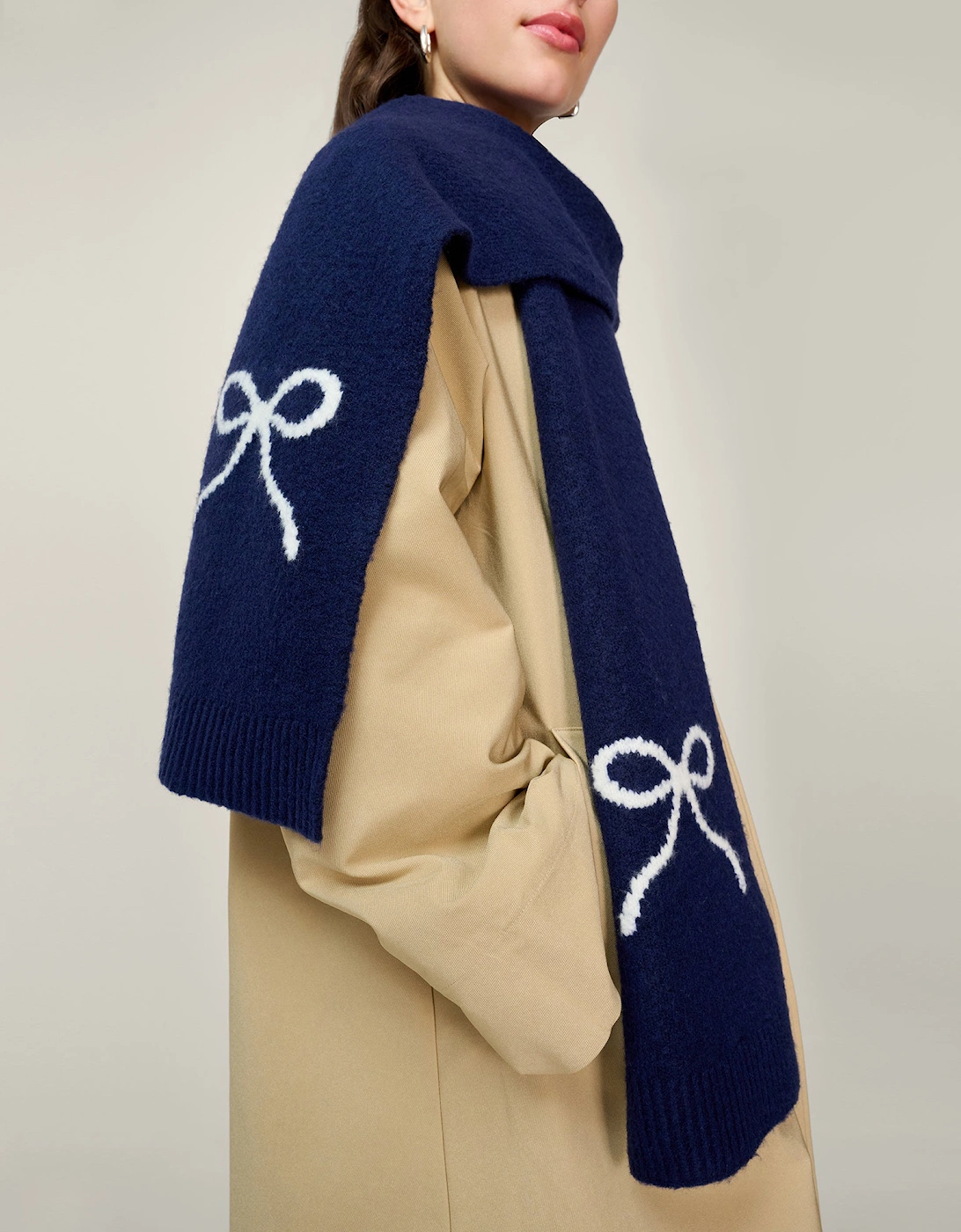 Molly Bow Scarf in Navy, 8 of 7