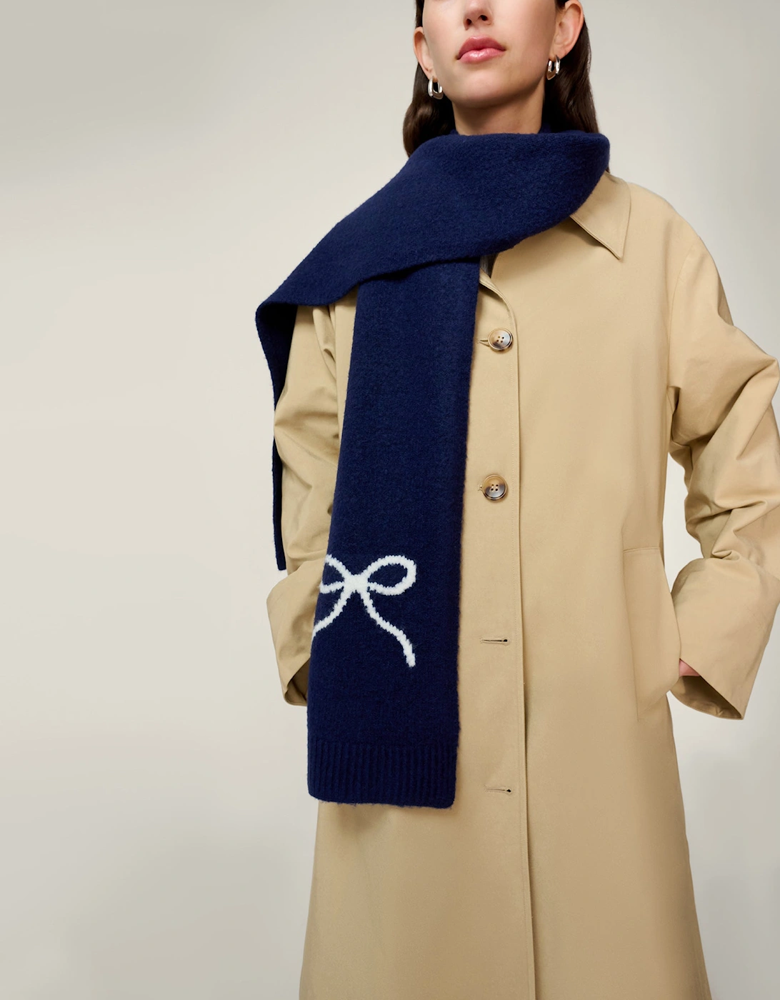 Molly Bow Scarf in Navy