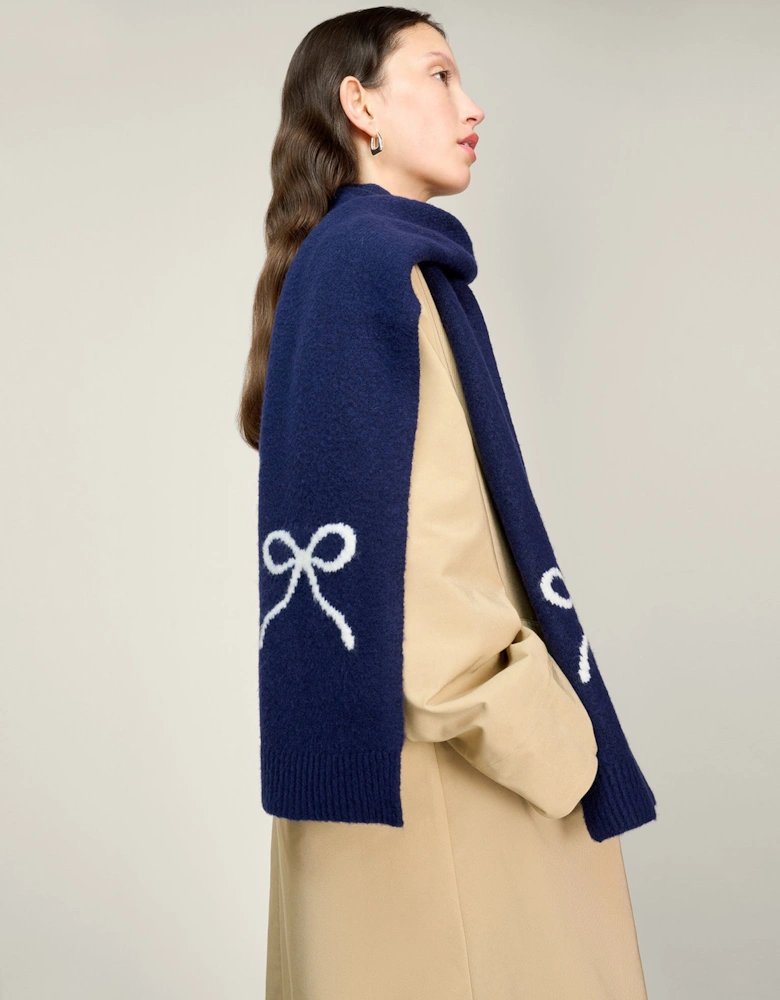 Molly Bow Scarf in Navy