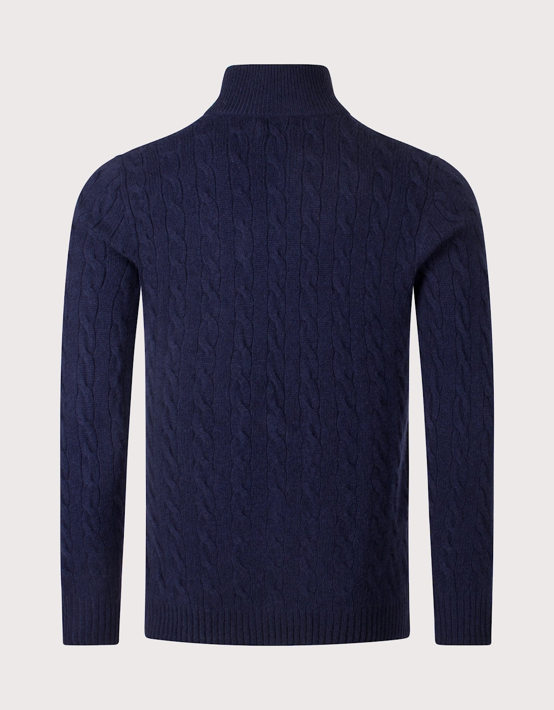 Cashmere Blend Quarter Zip Cable Knit Jumper