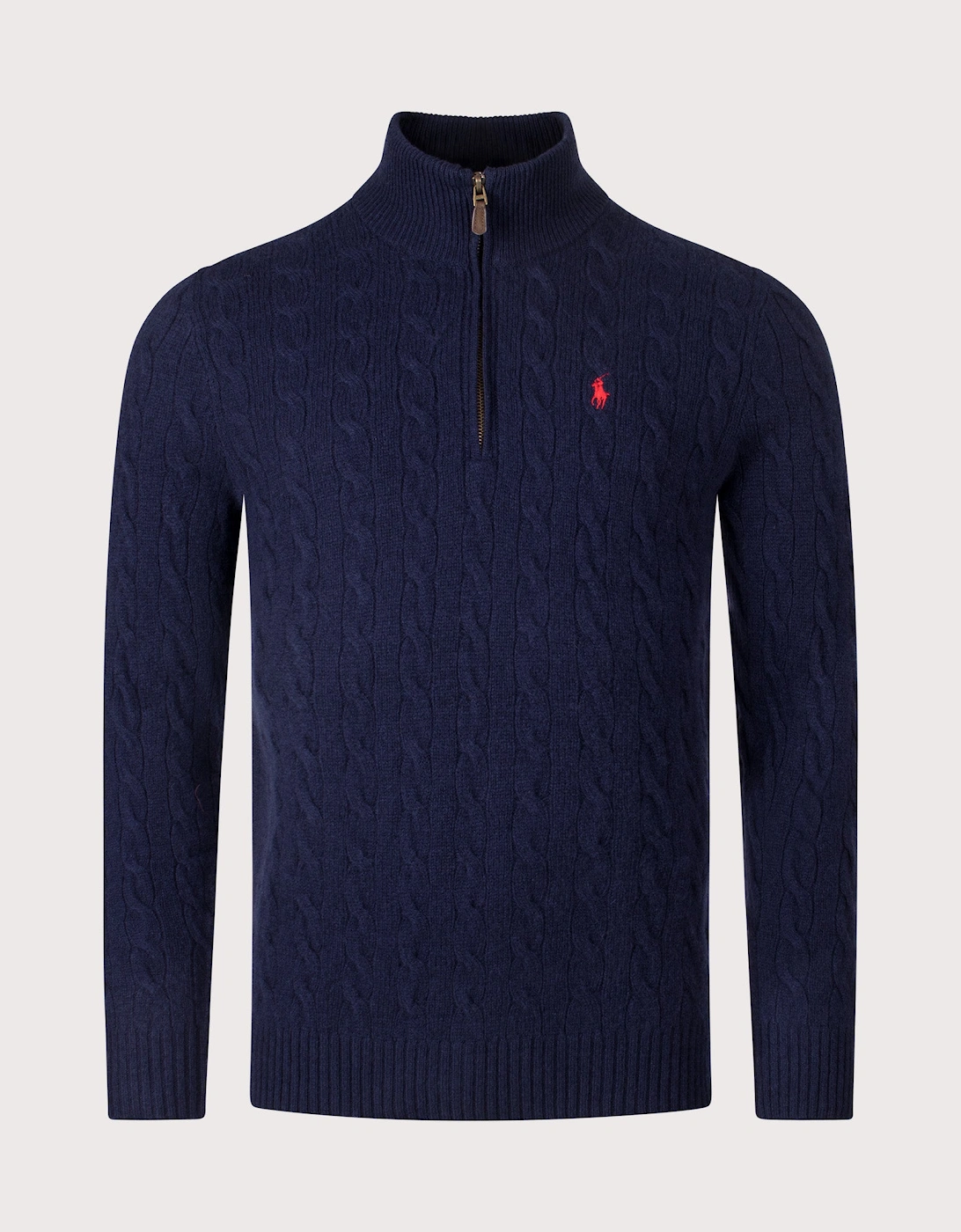 Cashmere Blend Quarter Zip Cable Knit Jumper, 4 of 3