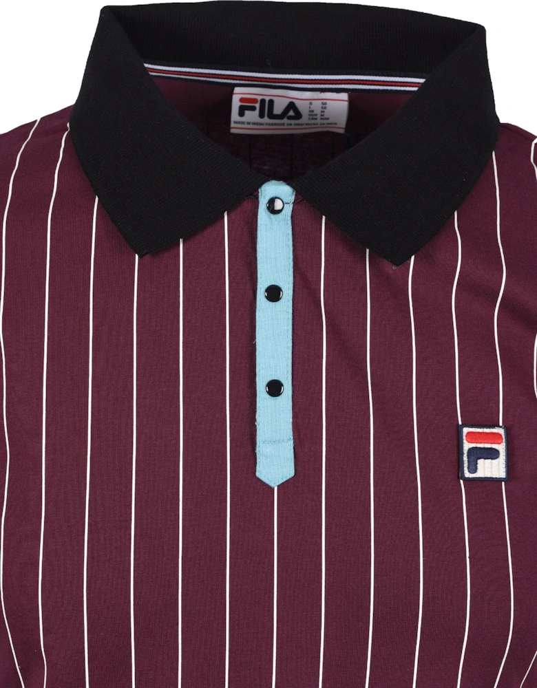 Vintage BB1 Striped Polo Blue/Burgundy