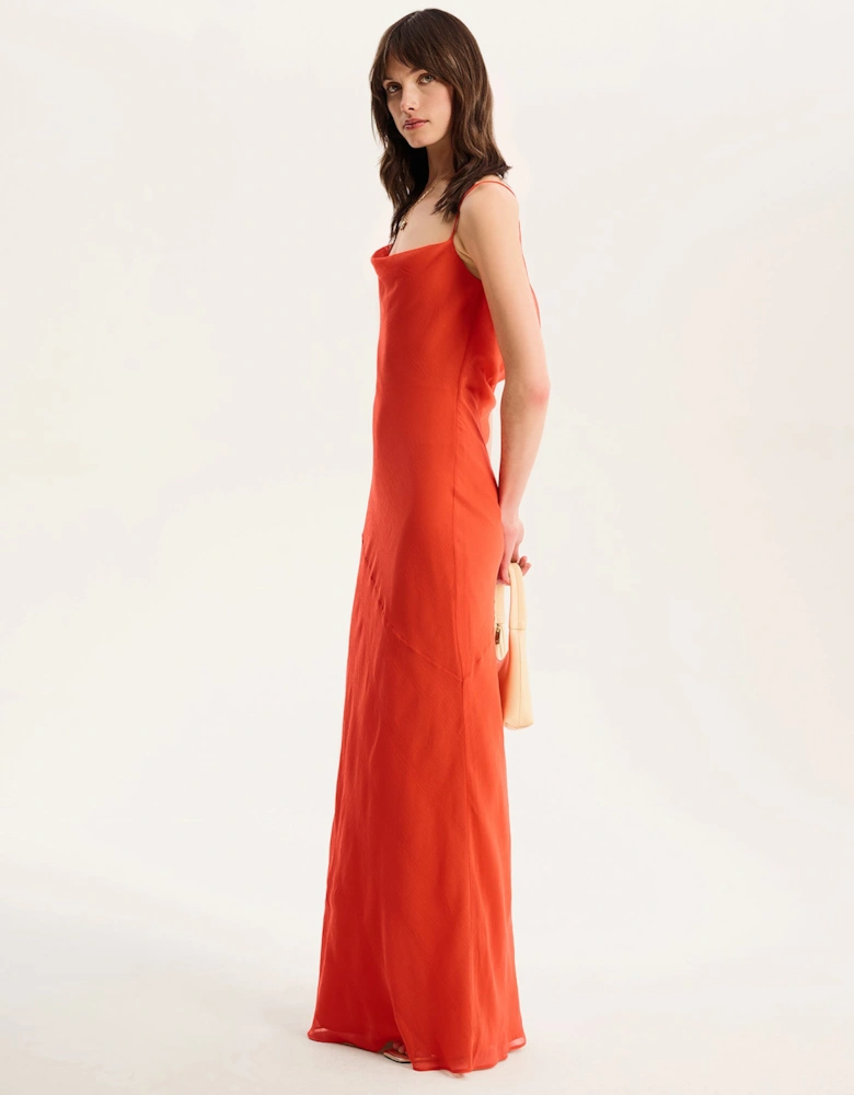 Koko Chiffon Dress in Orange