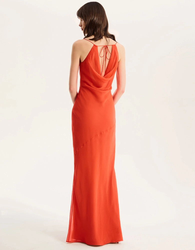 Koko Chiffon Dress in Orange