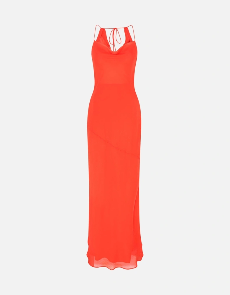 Koko Chiffon Dress in Orange