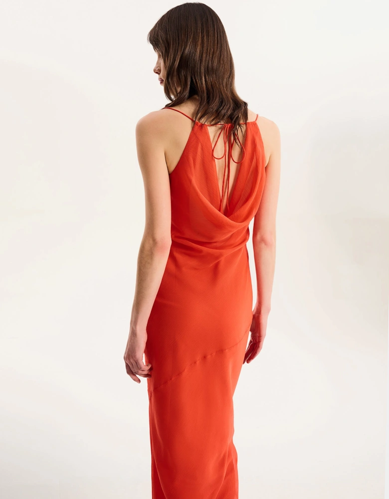 Koko Chiffon Dress in Orange