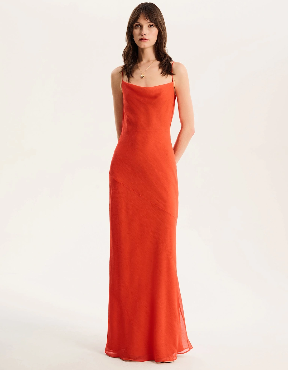 Omnes Women's Koko Chiffon Dress in Orange - Red - Size: 10