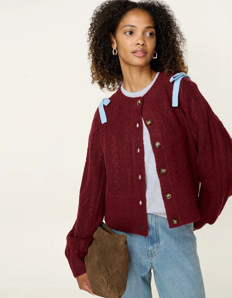 Eugina Cardigan in Merlot