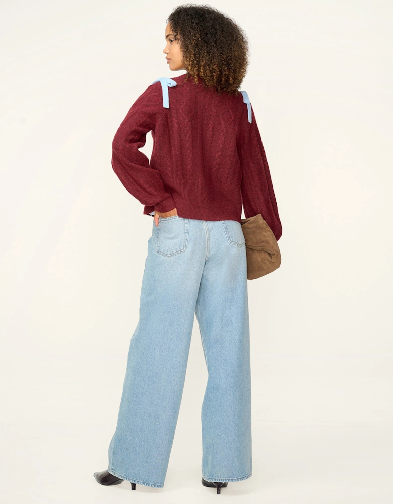 Eugina Cardigan in Merlot