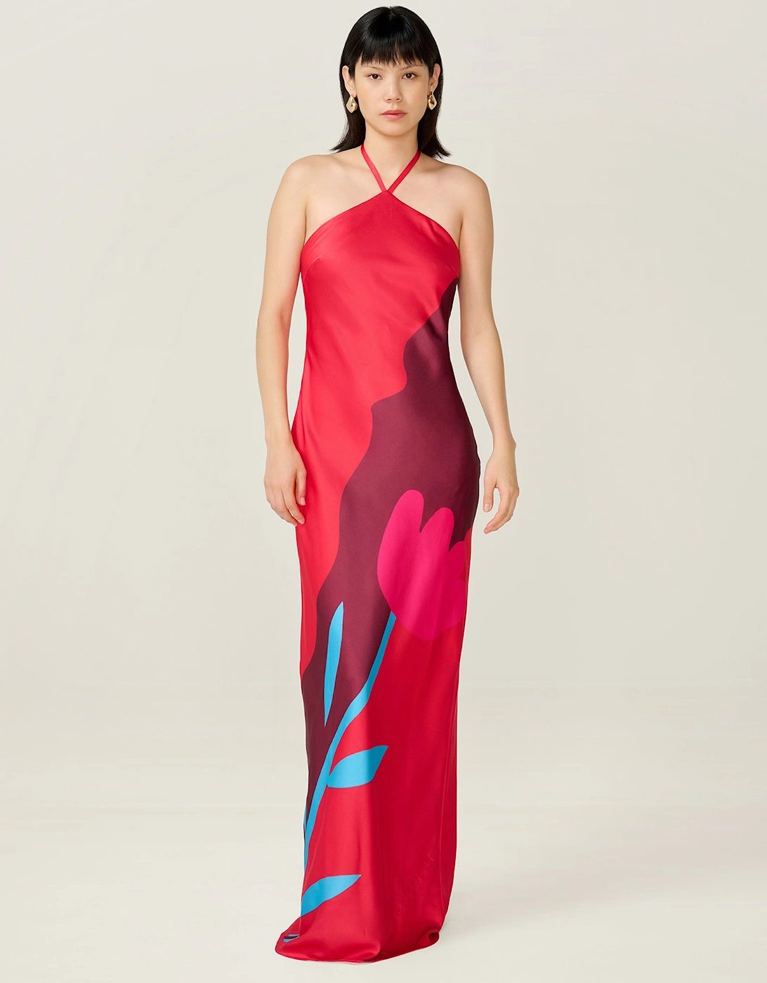 Omnes Women's Andy Dress in Tulip Collage Print - Red - Size: 12