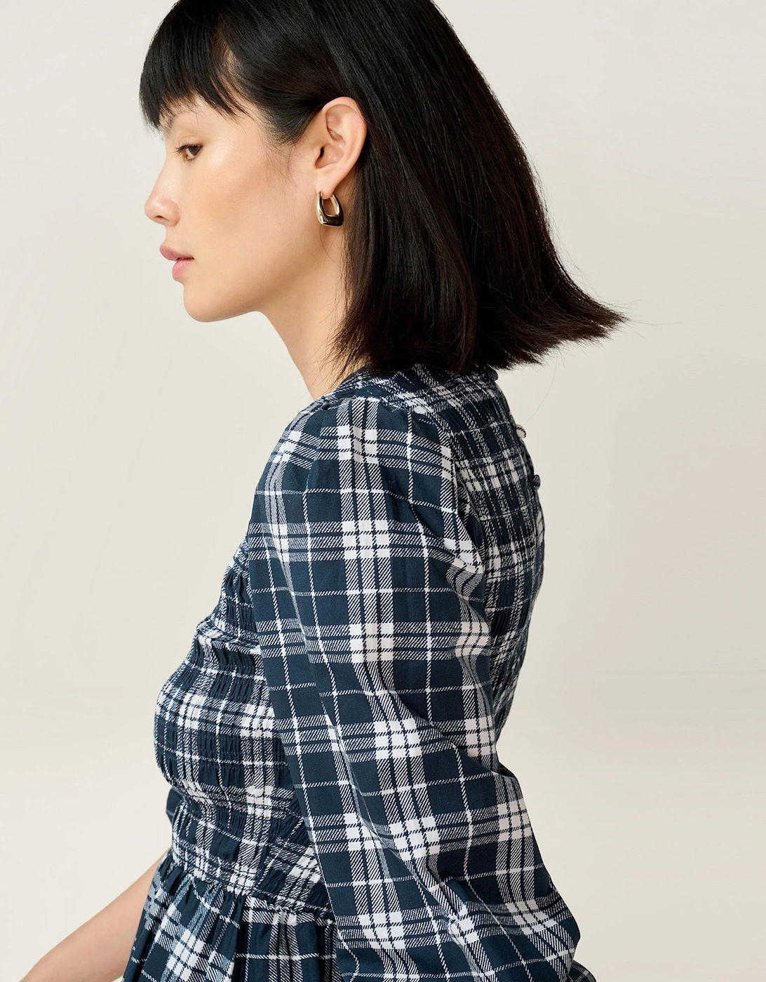 Saint Dress in Navy Check