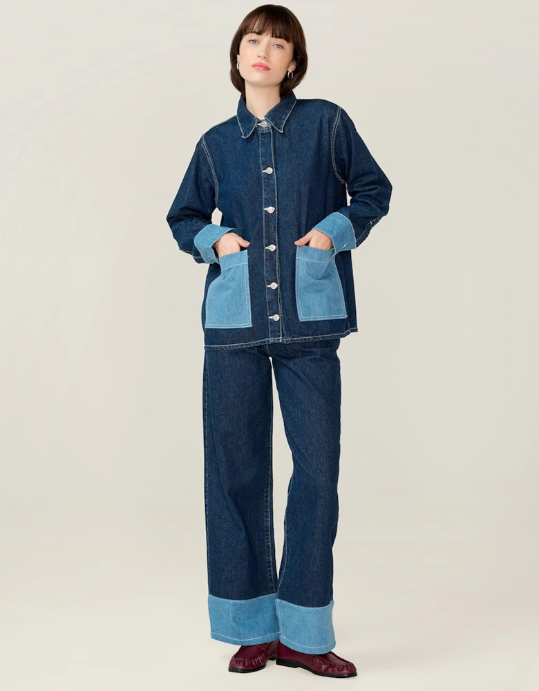 Magnus Raw Denim Jacket in Dark Wash