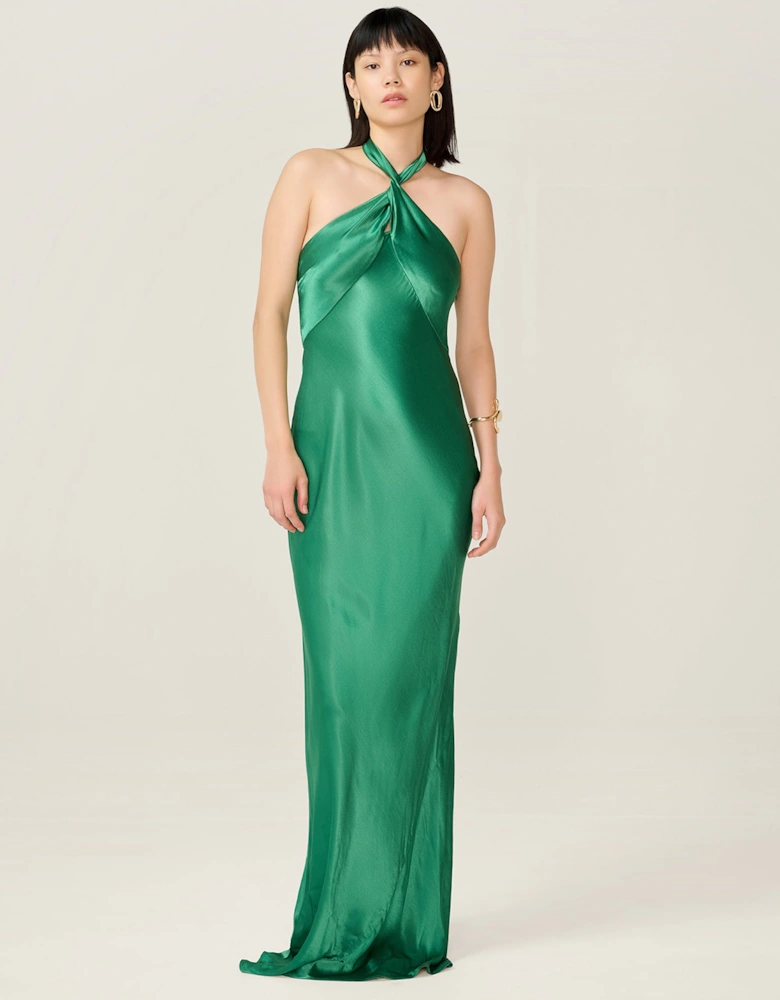 Arles Dress in Forest Green