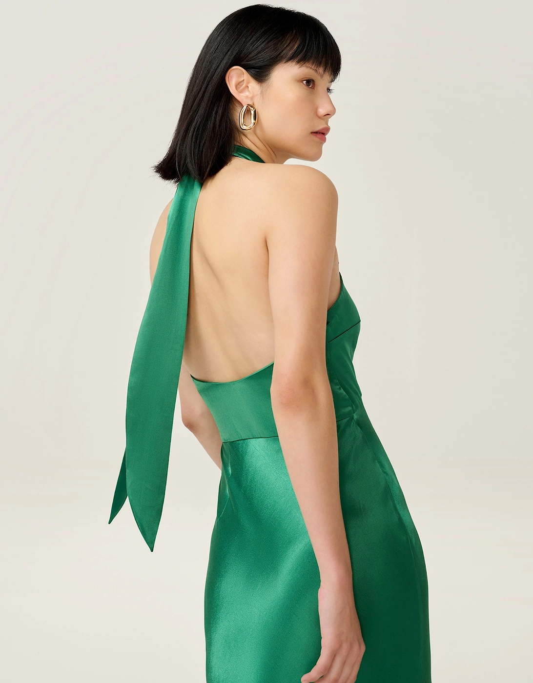 Arles Dress in Forest Green