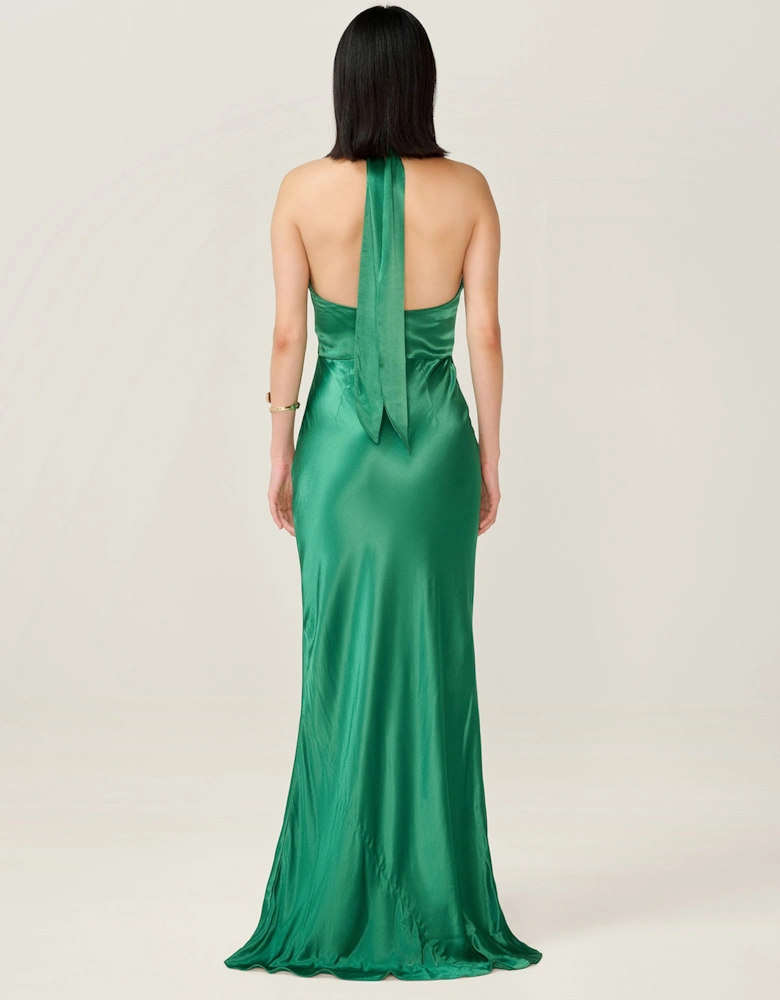 Arles Dress in Forest Green