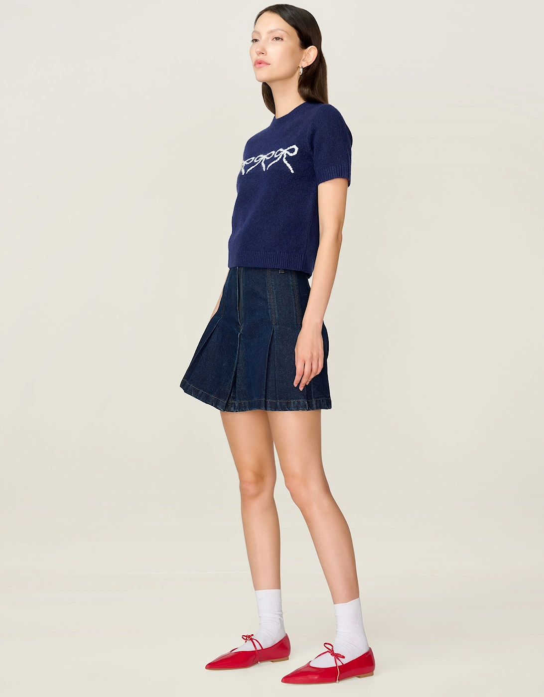 Lexi Bow Top in Navy