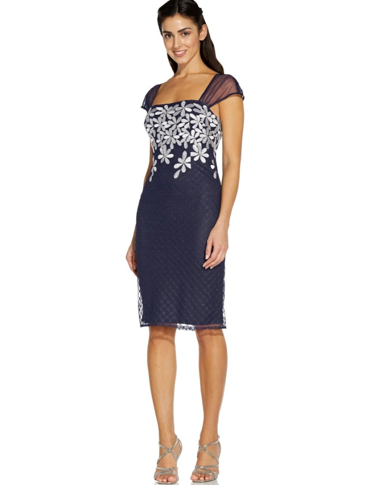 Floral Embroidery Sheath Dress