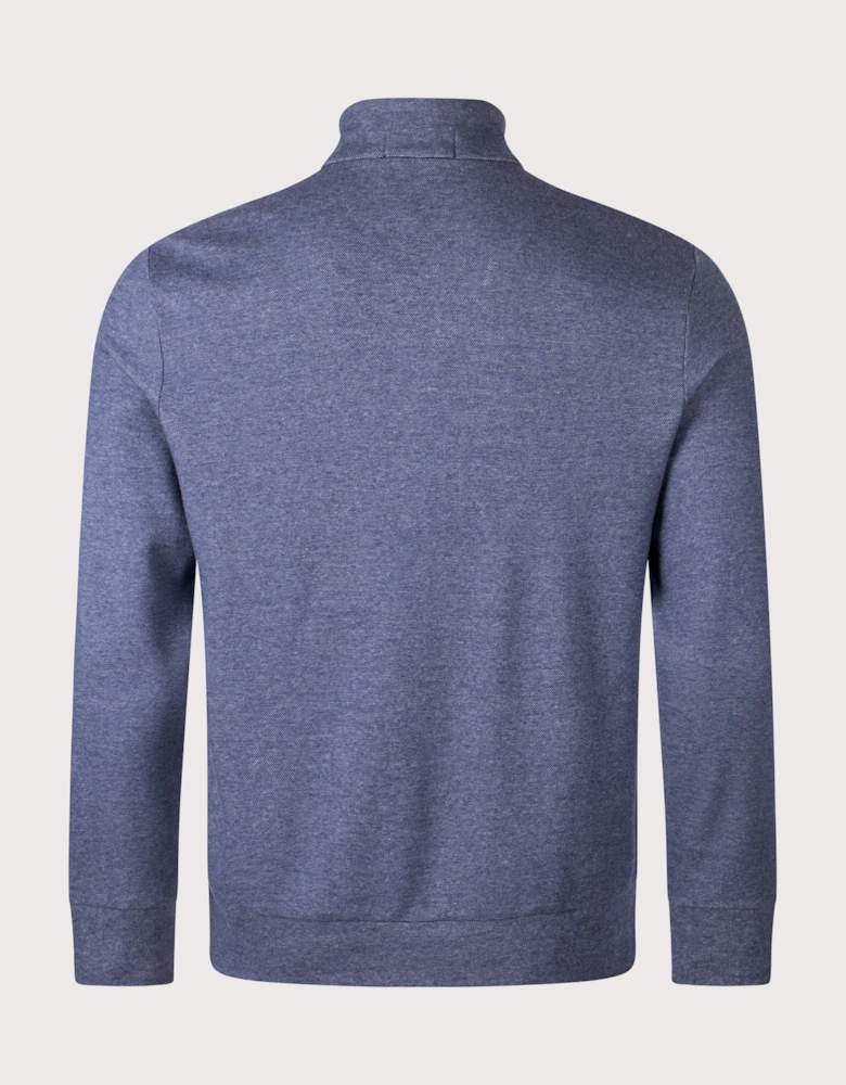 Textured Double-Knit Quarter Zip Sweatshirt