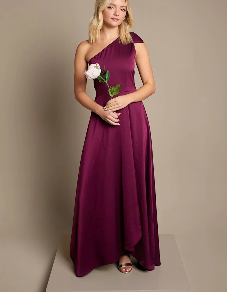 Teen One Shoulder Bow Bridesmaid Dress