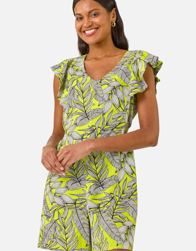 Tropical Linen Mix Playsuit