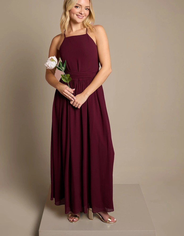 Teen Cross Front Detail Cami Bridesmaid Dress